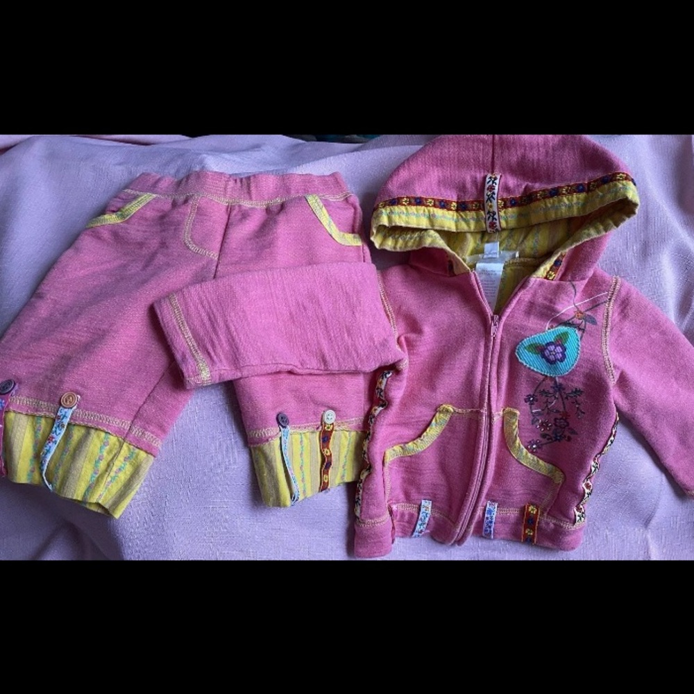 Baby Girl Pink Hooded Jacket and Pants Set from ‘baby Sara’